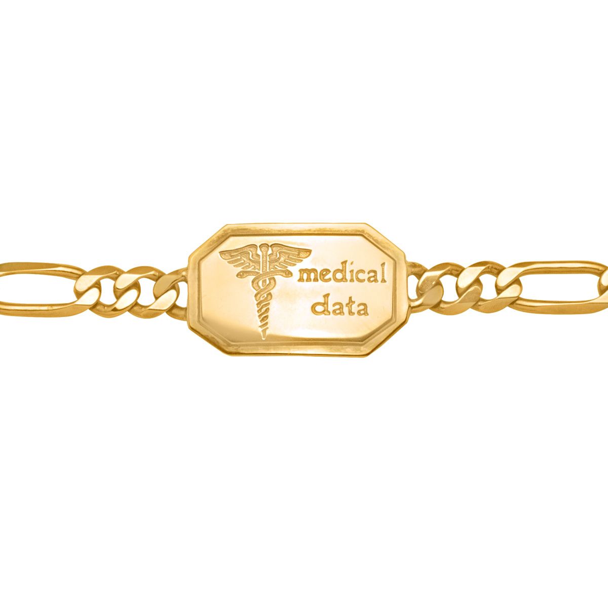 BM0102, Gold Bracelet, Medical ID, Yellow or White Gold, Engravable