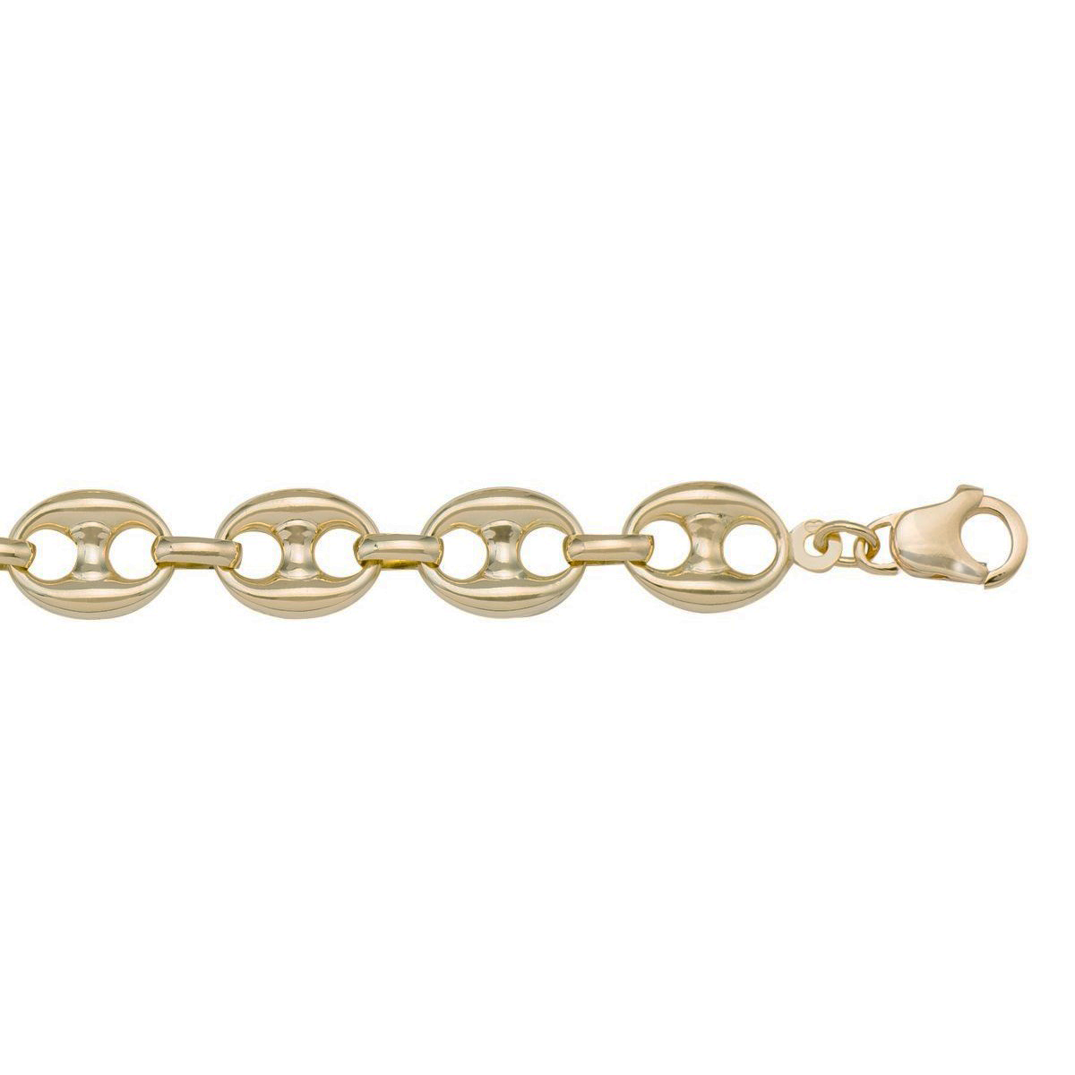 CANC03, Gold Chain, Hollow Puffed Anchor, Yellow Gold