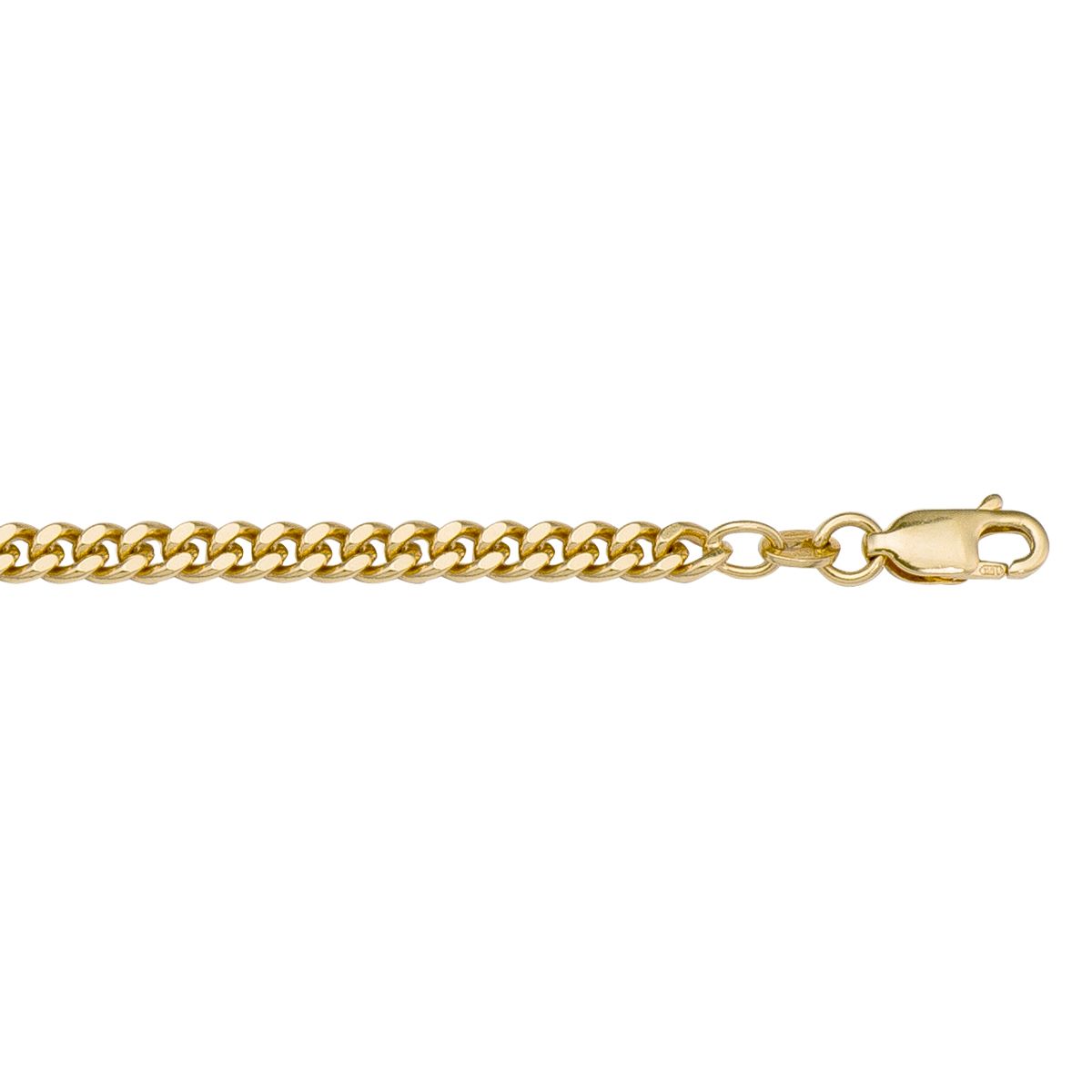 CCRB01, Gold Chain, Curb, Yellow Gold, 2.0 to 3.5 mm