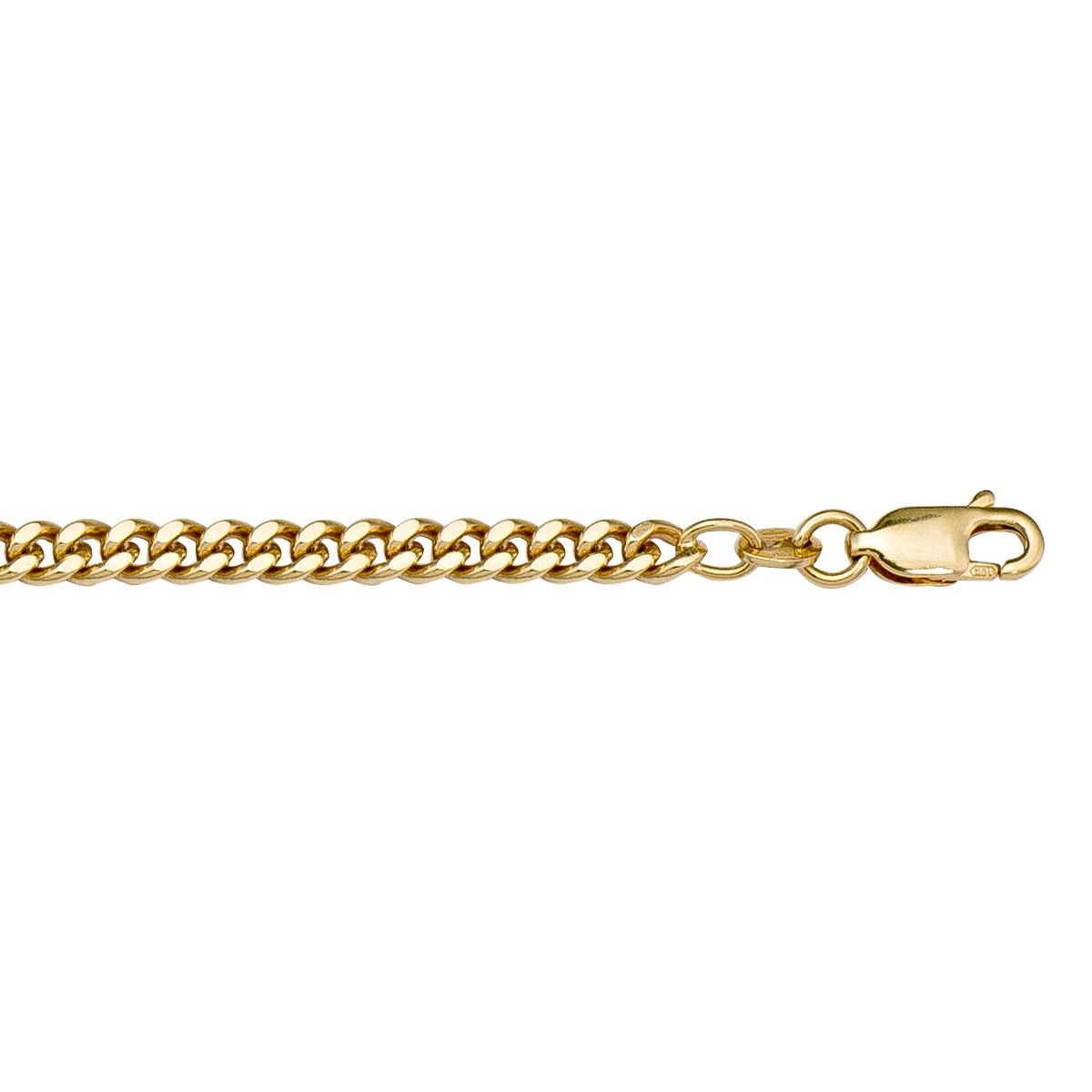 CCRB01, Gold Chain, Curb, Yellow Gold, 2.0 to 3.5 mm