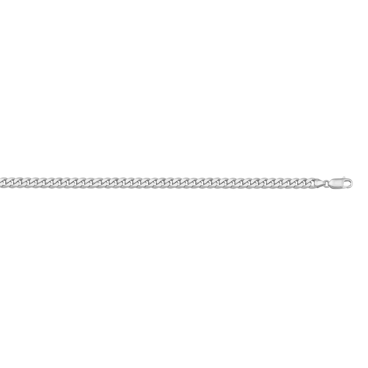 CCRB02, Gold Chain, Flat Beveled Curb, White Gold