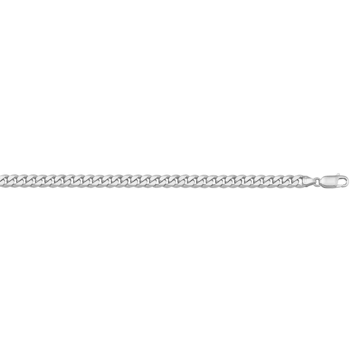CCRB02, Gold Chain, Flat Beveled Curb, White Gold