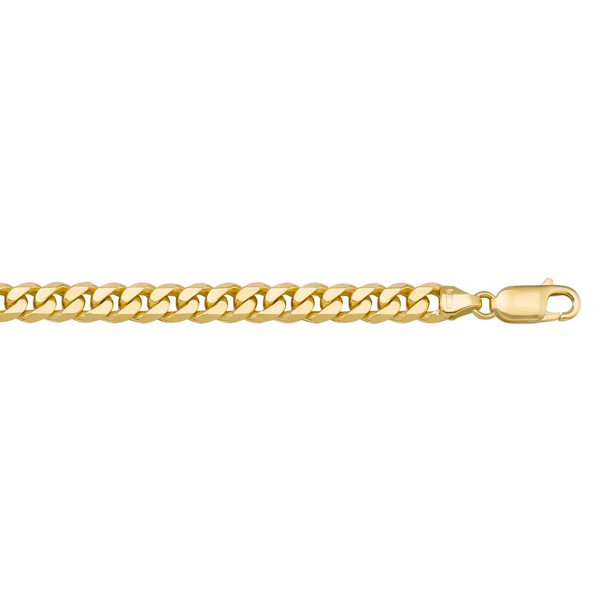 CCRB02, Gold Chain, Flat Beveled Curb, Yellow Gold