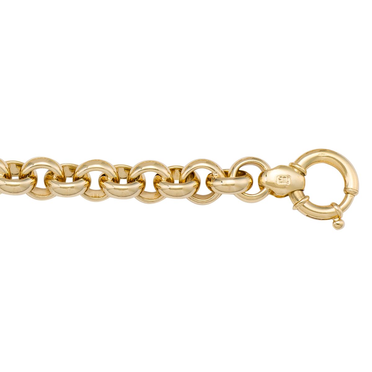 CROL01, Gold Bracelet, Hollow Rolo, Yellow Gold