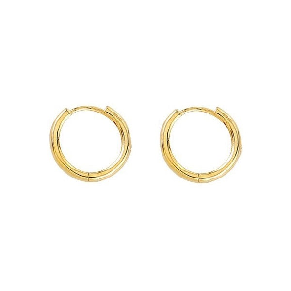 EN1510, Gold Earrings, Huggies, High Polish Plain