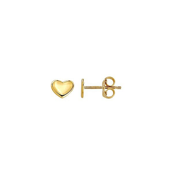 ES0201, Gold Earrings, Studs, Heart