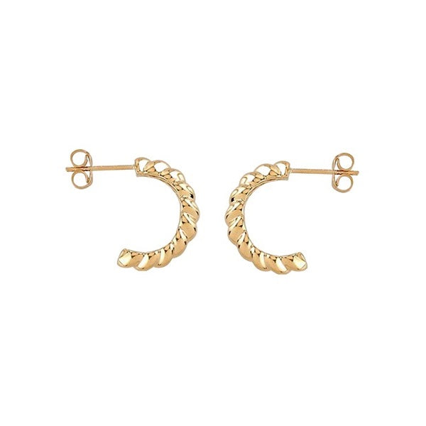 EN1512, Gold Earrings, Studs, Croissant Style