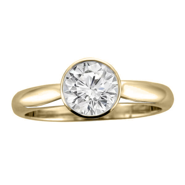 ERS0101, Gold Bezel Solitaire Engagement Ring, Setting Only