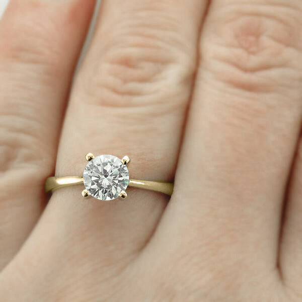 ERS0110, Gold Solitaire Engagement Ring, Setting Only