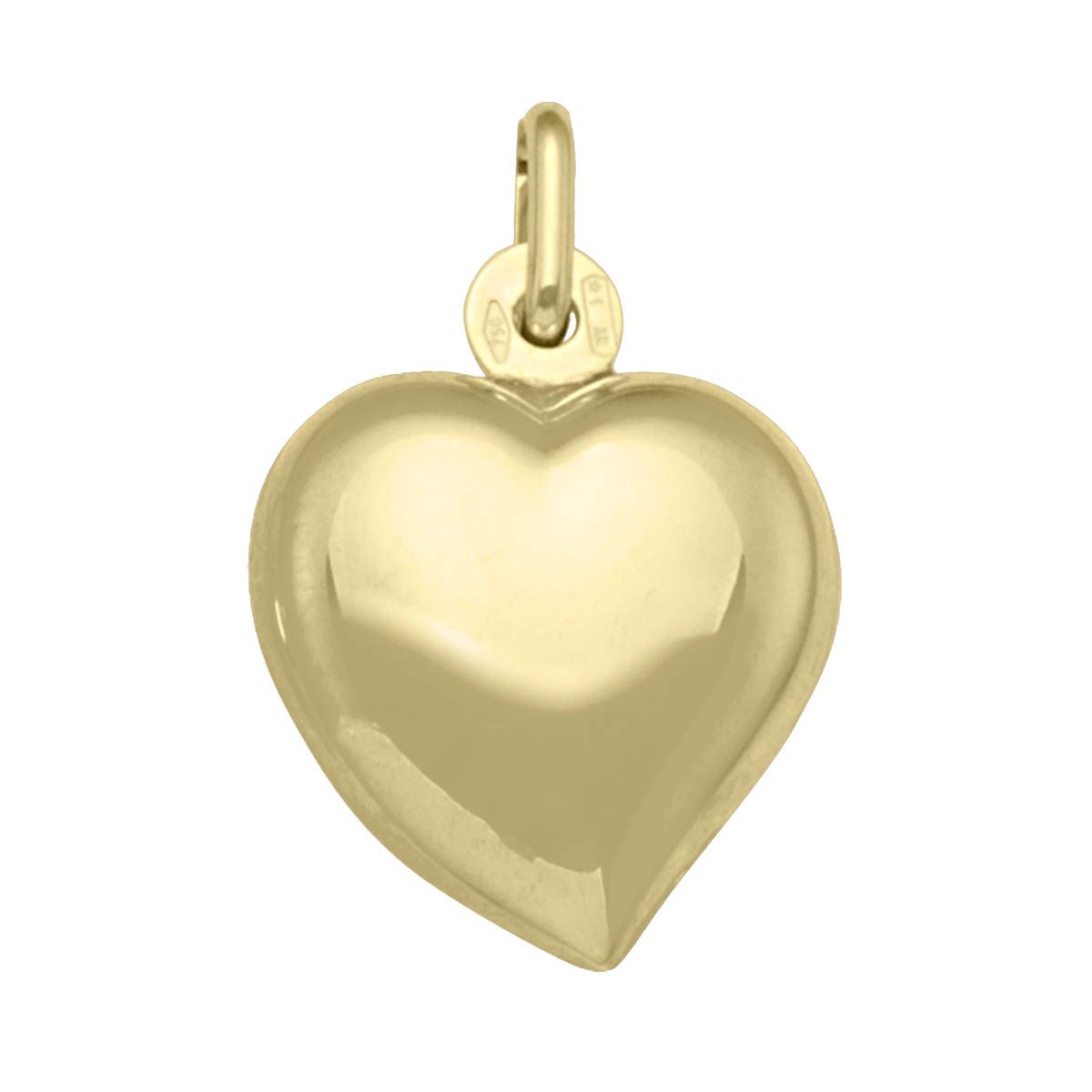 P0201, Gold Pendant, Puffed Heart