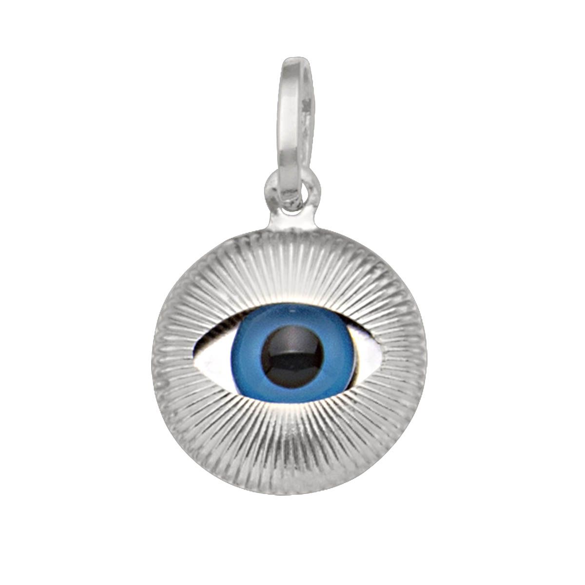 P0204, Gold Pendant, Evil Eye, Blue