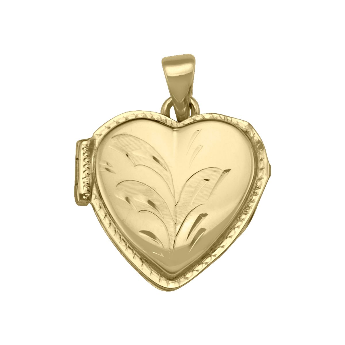 PL0102, Gold Locket, Heart Shape, Floral