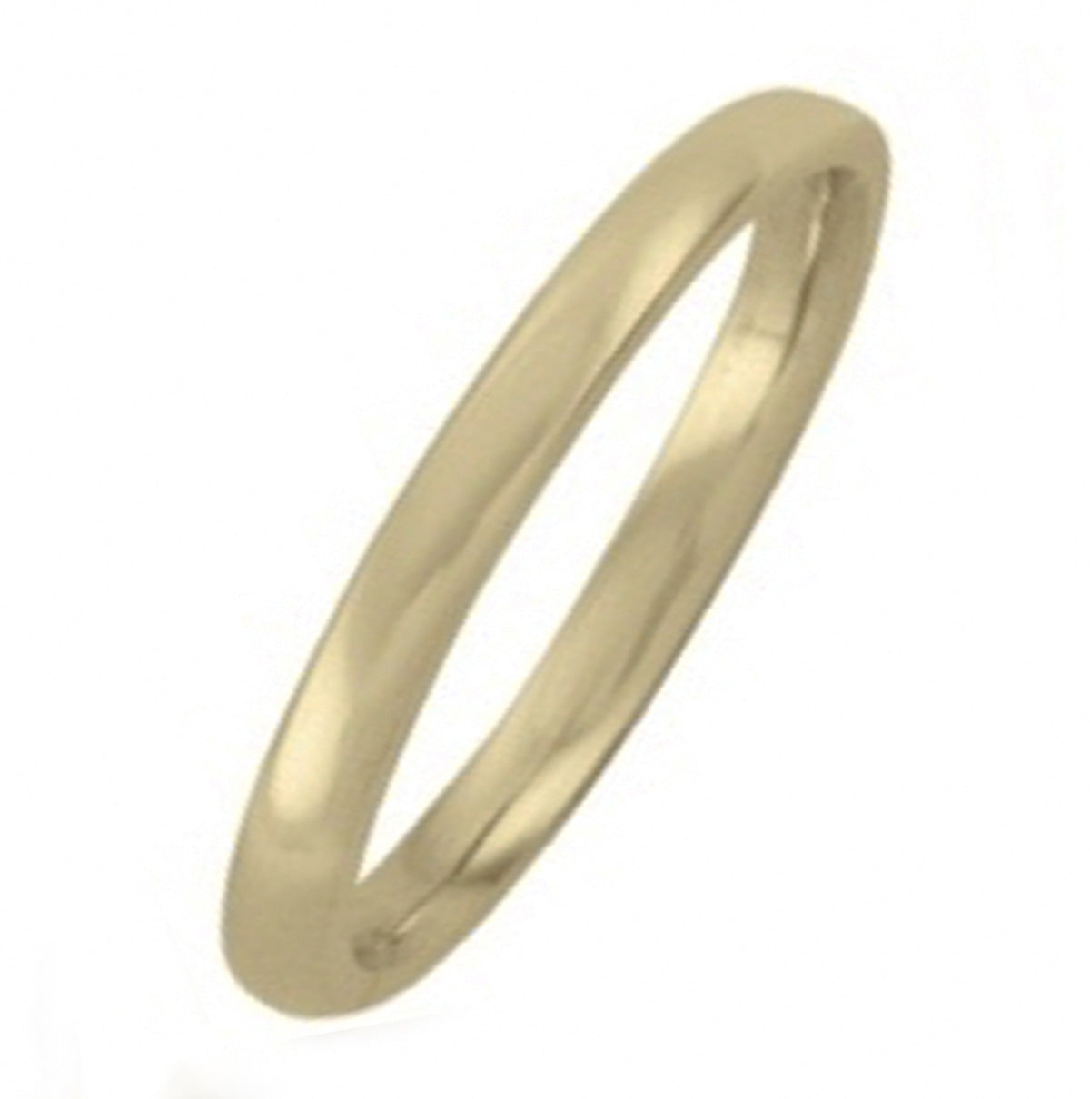 WB0102A, Gold Wedding Band, 2 mm, Domed Top, Inside Comfort Fit