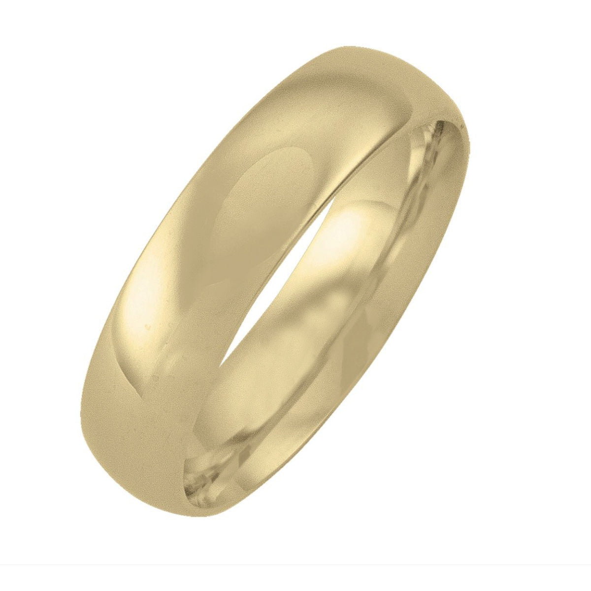 WB0105A, Gold Wedding Band, 5 mm, Domed Top, Inside Comfort Fit