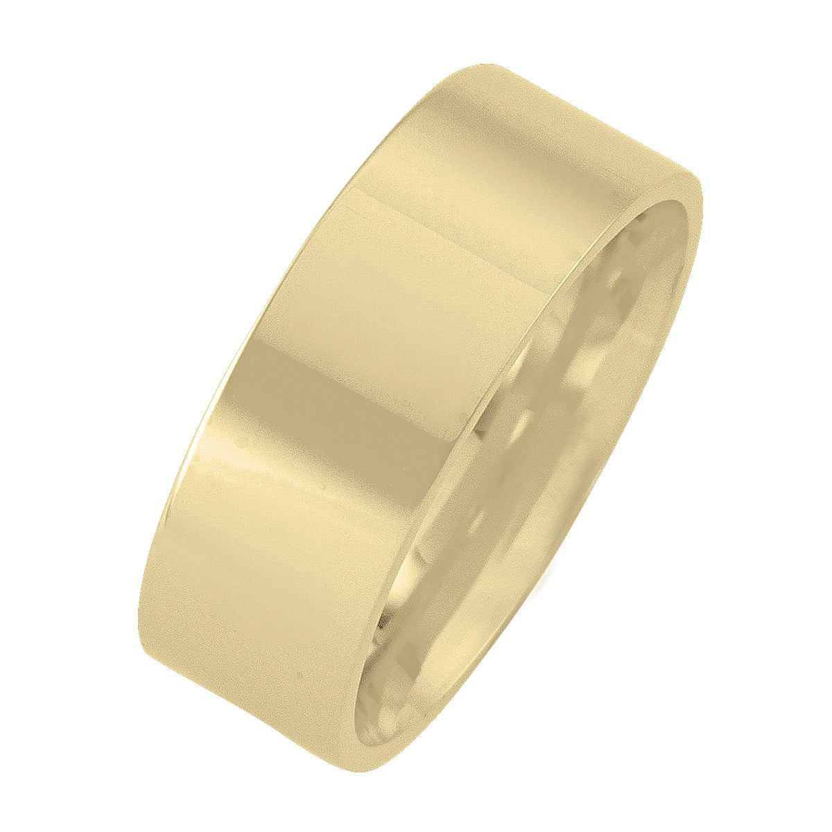 WB0107B, Gold Wedding Band, Flat Top, Inside Comfort Fit