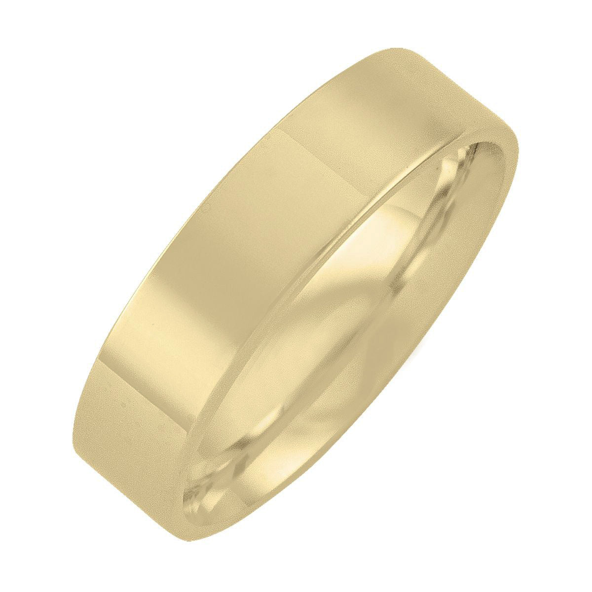 WB0104B, Gold Wedding Band, Flat Top, Inside Comfort Fit